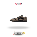 Air Jordan 1 Low Preto/Light Wild Mango/Cinzento Olive
