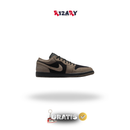 Air Jordan 1 Low Preto/Light Wild Mango/Cinzento Olive